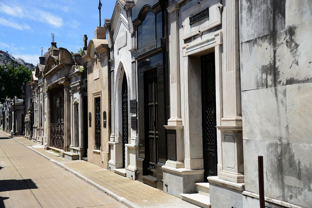 15 Mausoleums On Street In Recoleta Cemetery Buenos Aires